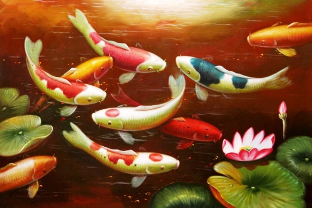 Tranh Sơn Dầu Cá Vàng 1